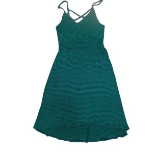 SO‎ Skater Dress Striped Sleeveless Casual Green Blue Dress Size S